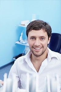 man in dental chair